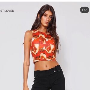 Tiger Mist Graphic Print Red Tank